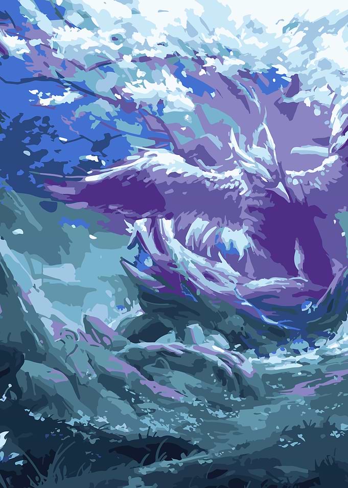 Mythical Bird in Snowy Landscape
