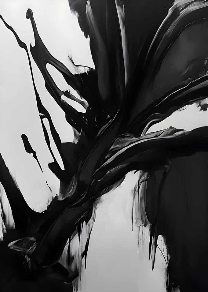 Abstract Black Ink Splatter
