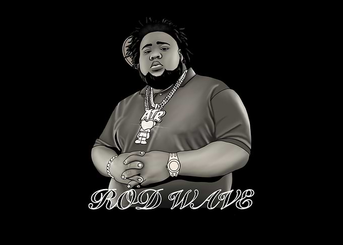 Rod Wave Cartoon Portrait