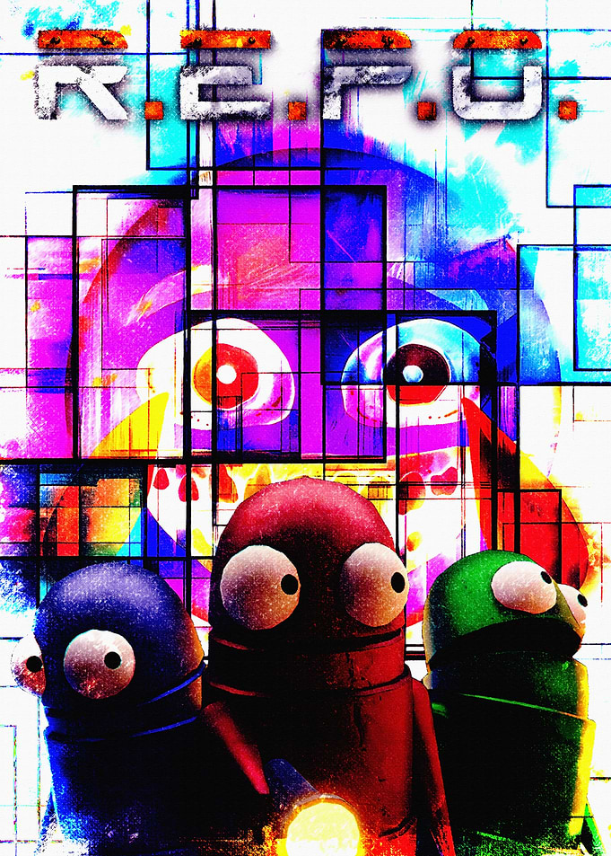 R.E.P.O. Characters and Abstract Background