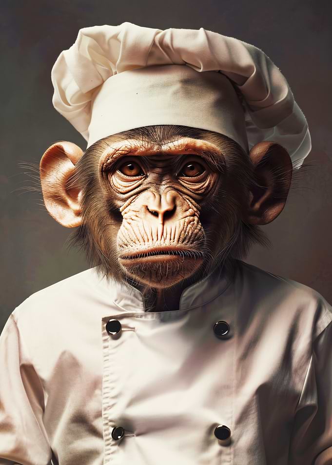 Chimpanzee Chef Portrait