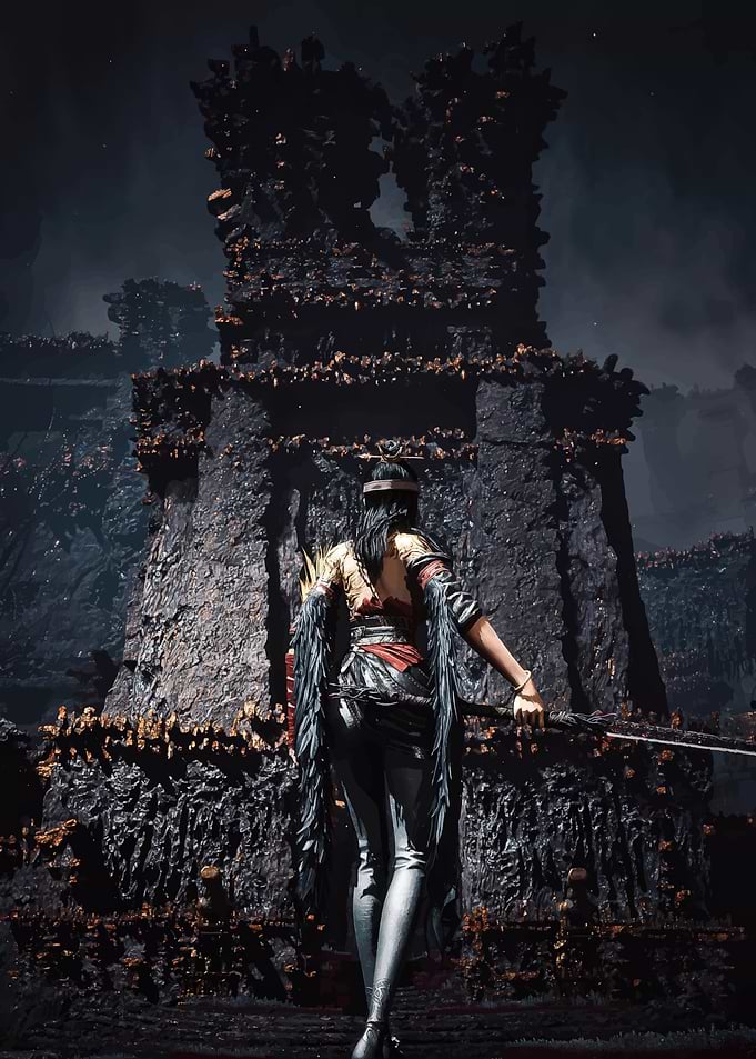 Warrior in a dark fantasy setting
