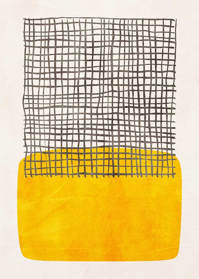 Abstract Grid and Yellow Shape