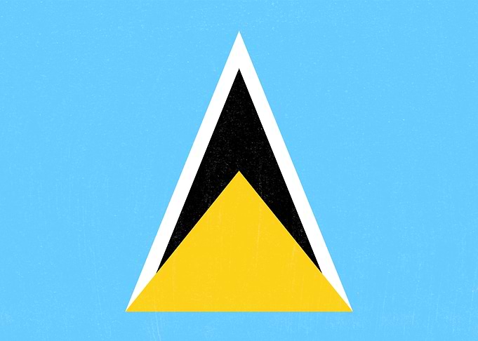 Saint Lucia Flag Distressed