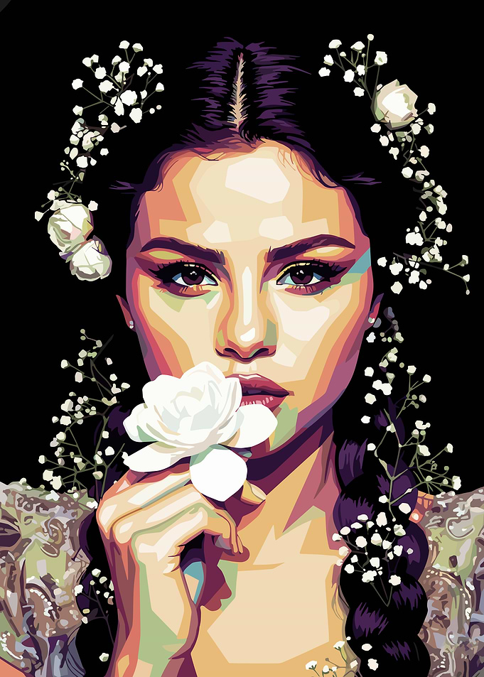 Selena Gomez with Flowers