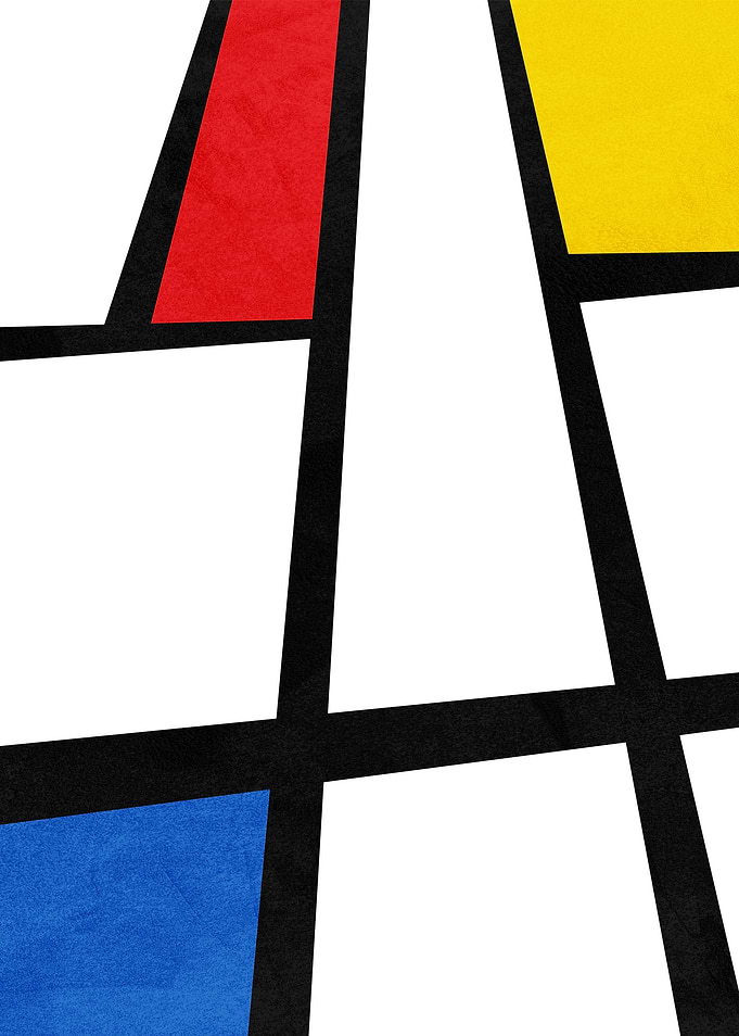 Abstract Mondrian-style geometric art