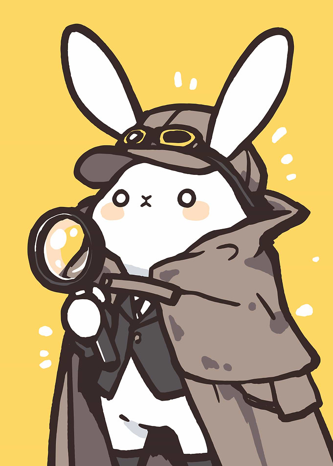 Detective Bunny with Magnifying Glass