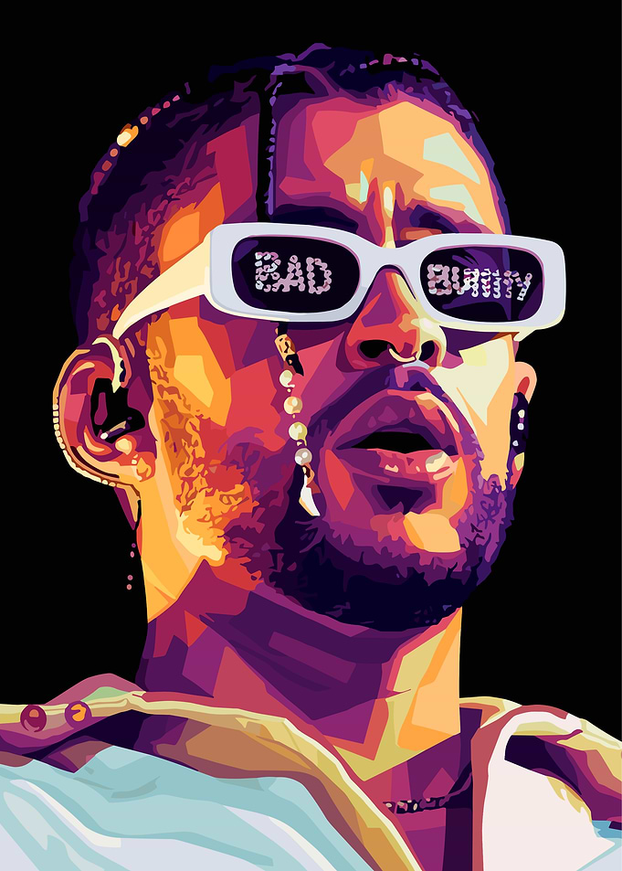 Bad Bunny Pop Art Portrait