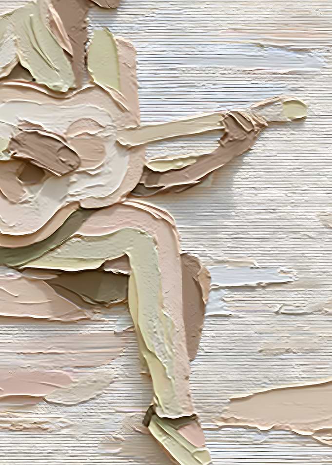 Abstract figure painting with thick impasto