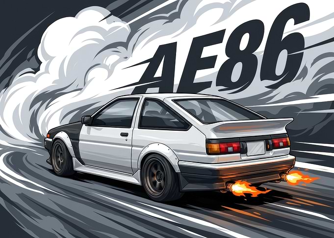 AE86 Drifting with Flames