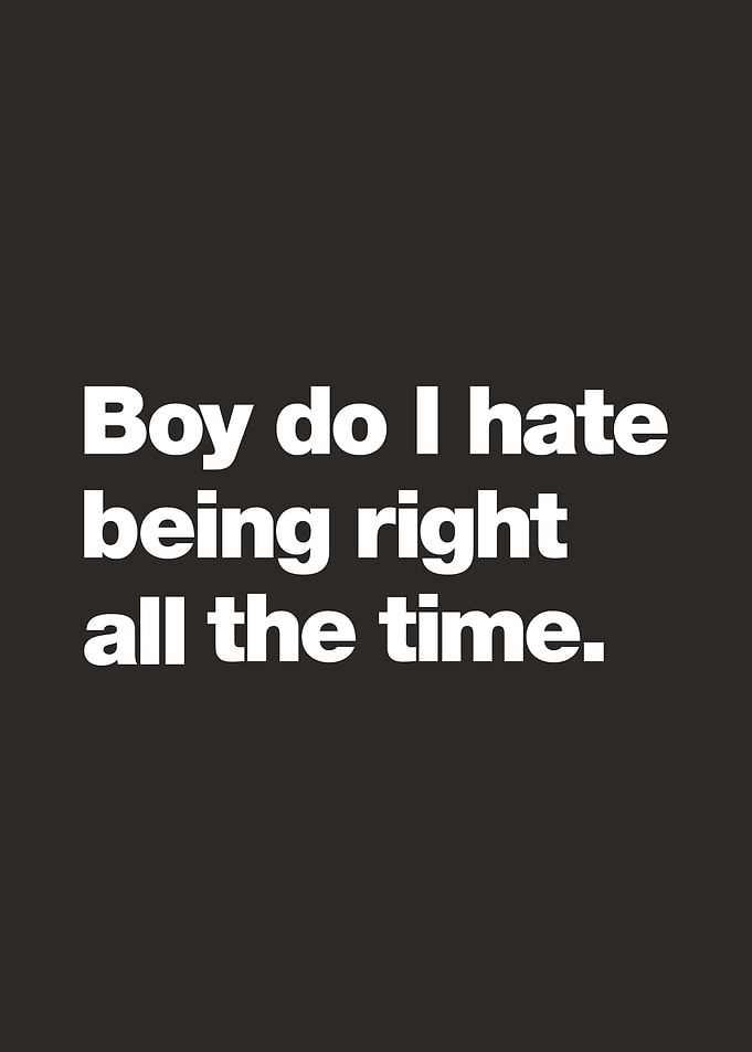 Boy do I hate being right all the time.