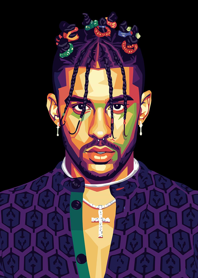Bad Bunny Pop Art Portrait