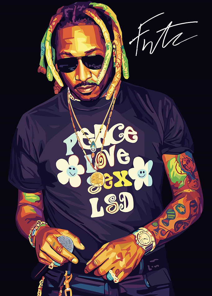 Rapper Future in Pop Art Style