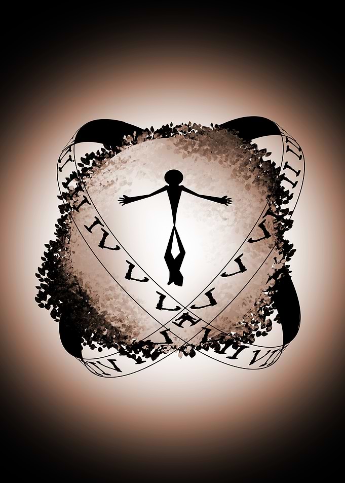 Surreal Time Loop Wall Art – Abstract Infinity Portal Silhouette Poster