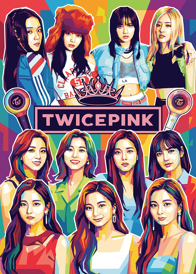K-Pop Group TWICEPINK Pop Art