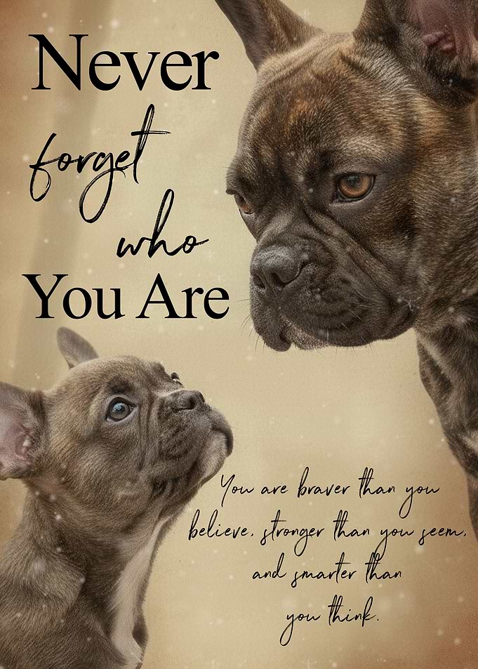 French Bulldogs with Inspirational Quote