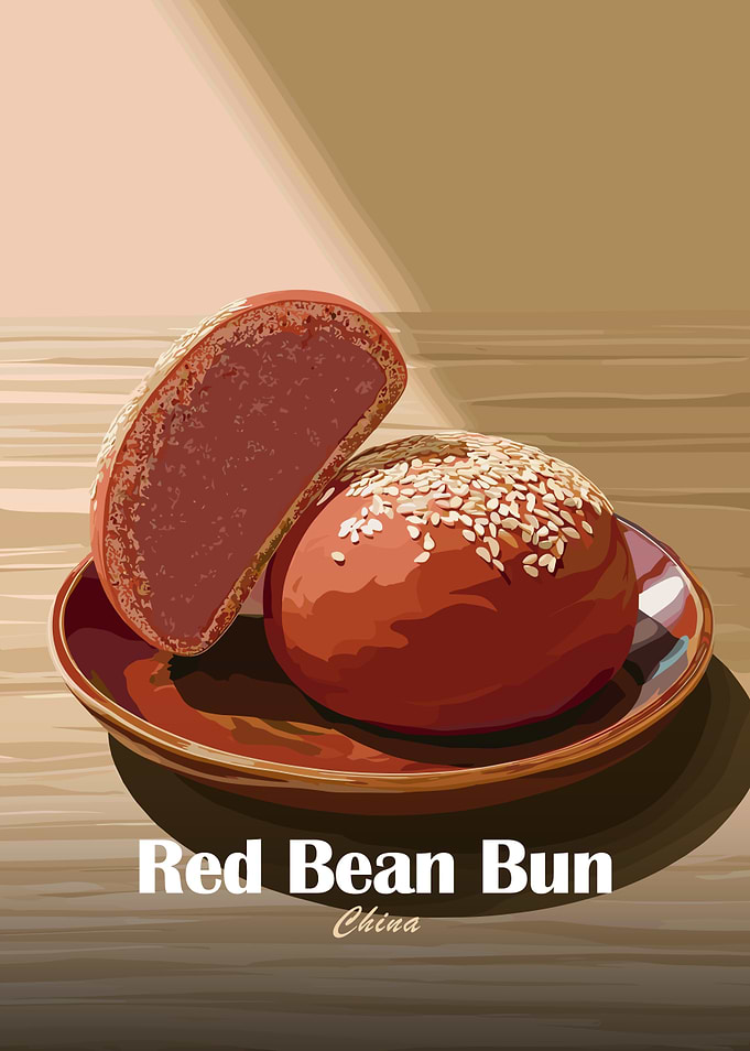 Red Bean Bun with Sesame Seeds
