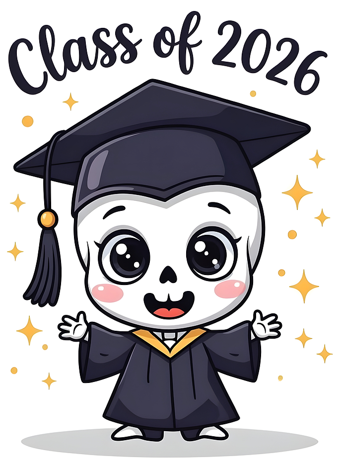 Cute Skeleton Graduation Class of 2026