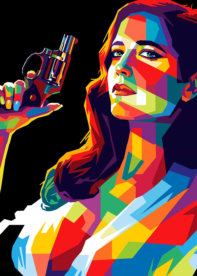 Woman with Gun Pop Art