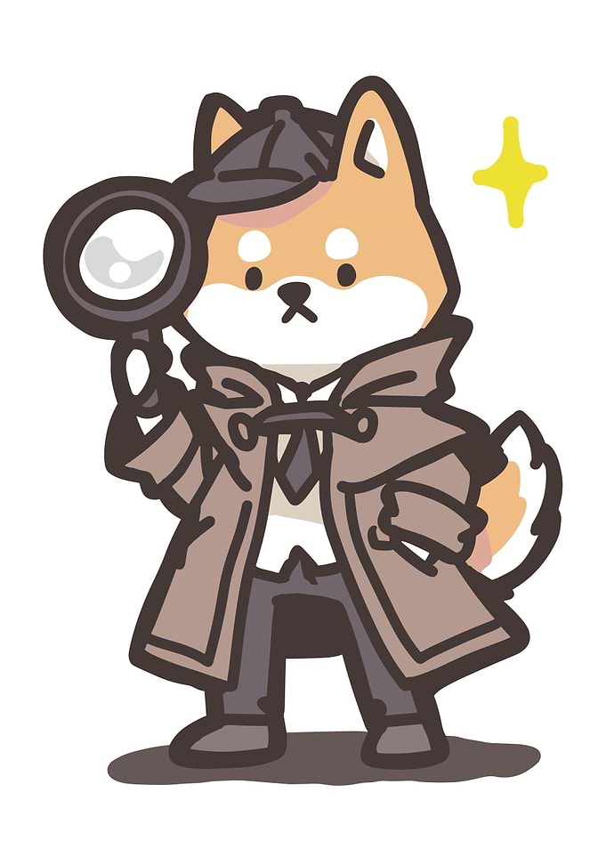 Detective Shiba Inu with Magnifying Glass