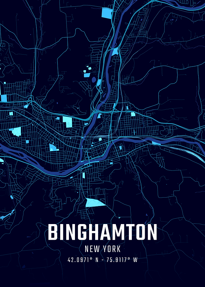 Binghamton New York Map Art