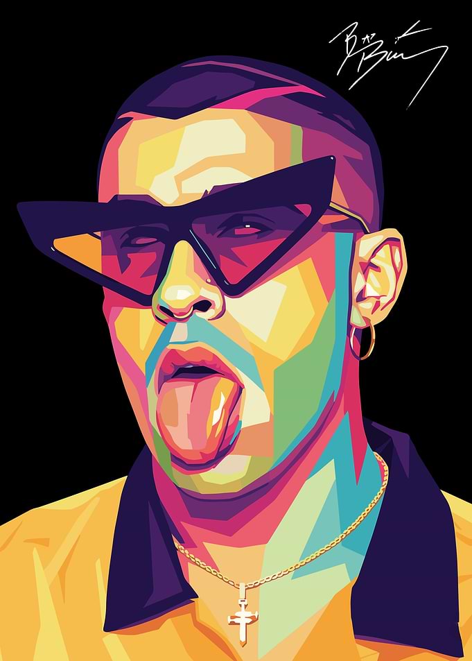Bad Bunny Pop Art Portrait