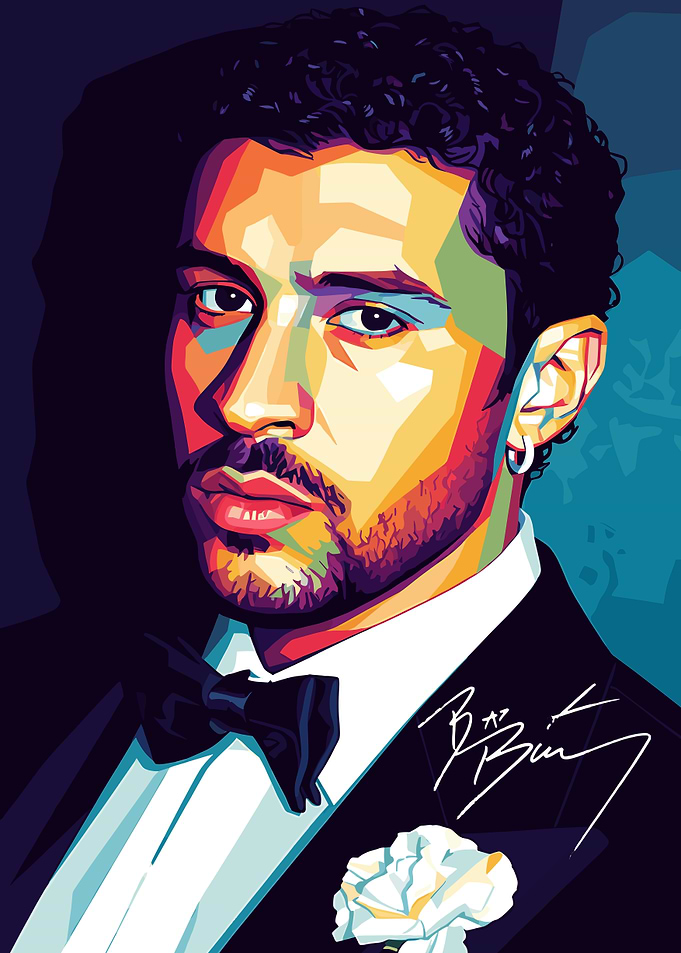 bad bunny Pop Art Portrait