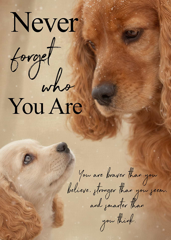Cocker Spaniel with Motivational Text