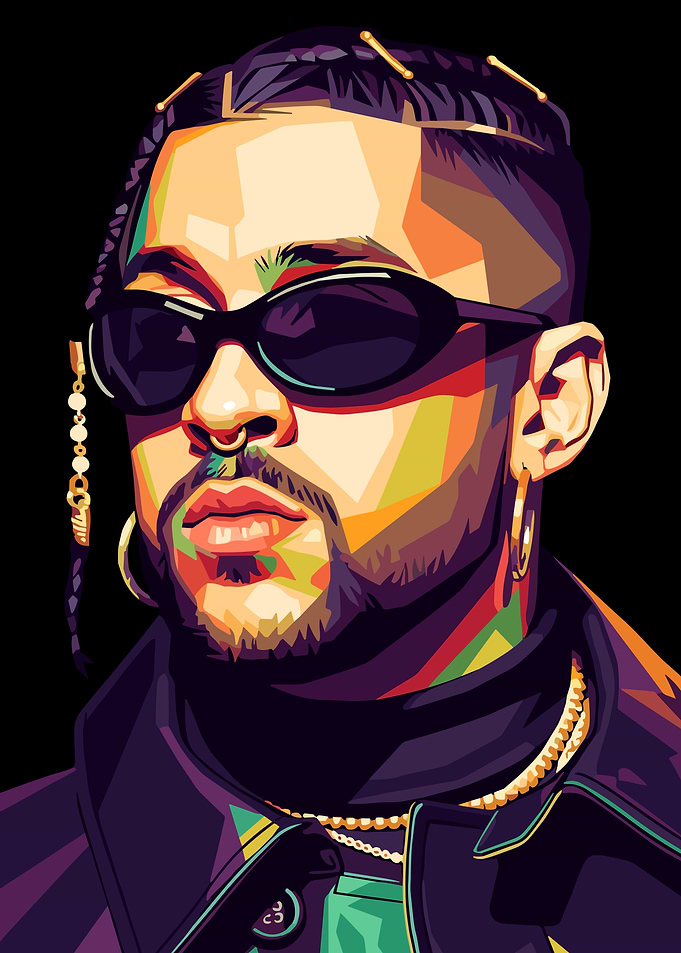 Bad Bunny Pop Art Portrait