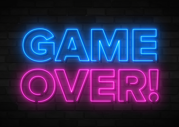 Game Over Neon Sign