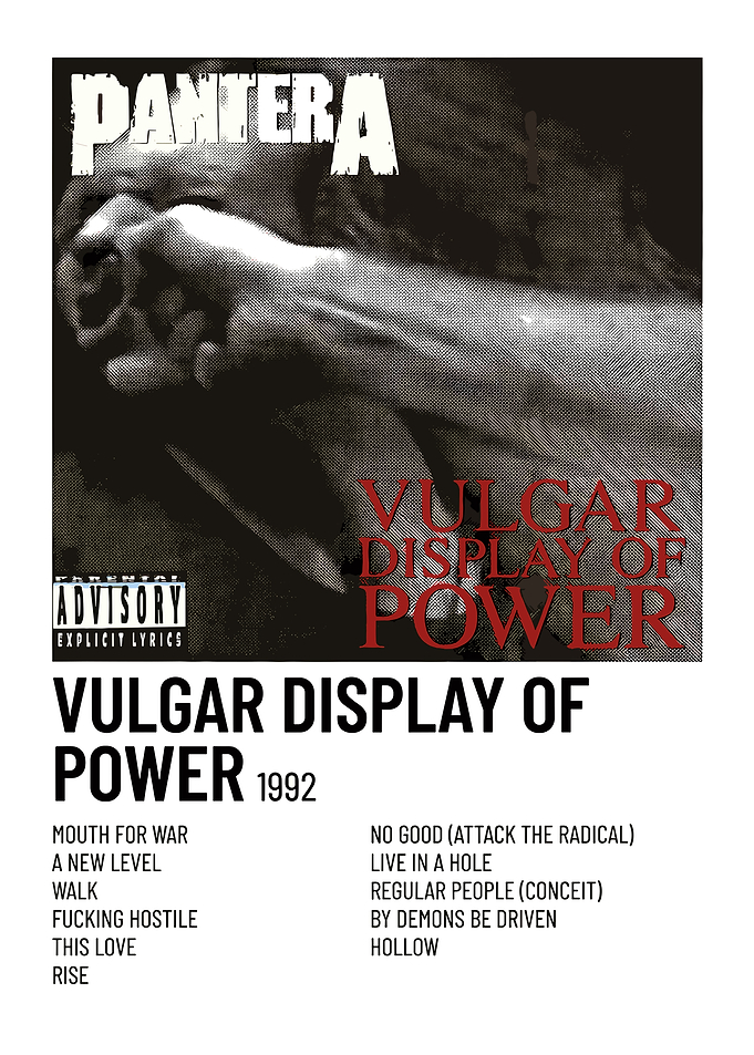 Pantera Vulgar Display of Power Album Art