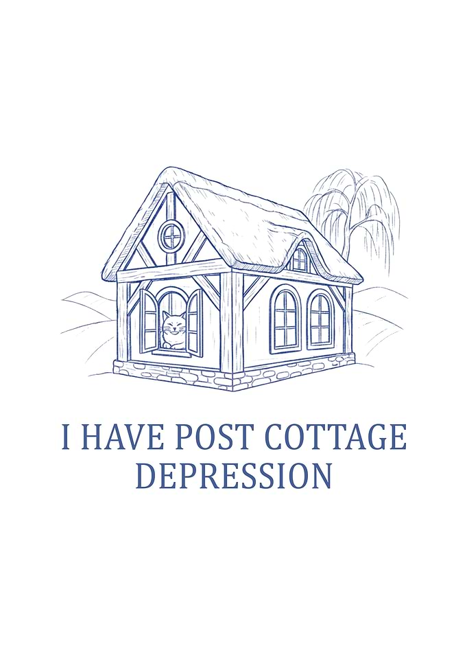 Post Cottage Depression Cat Illustration