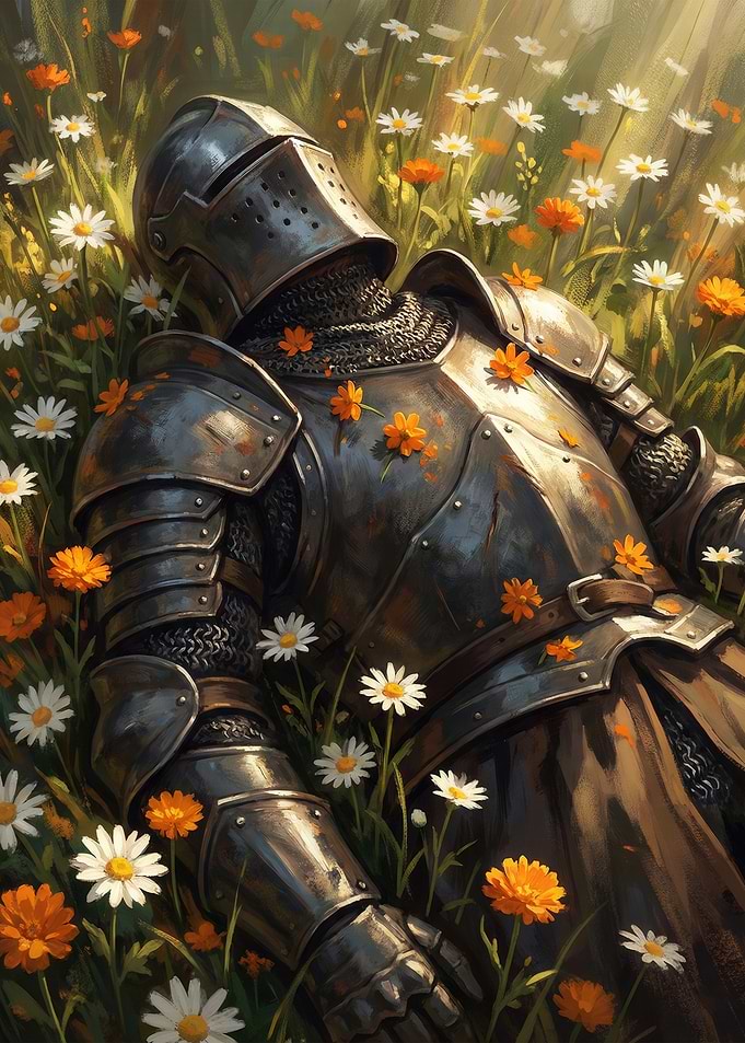 Sunset Slumber Amidst Roses