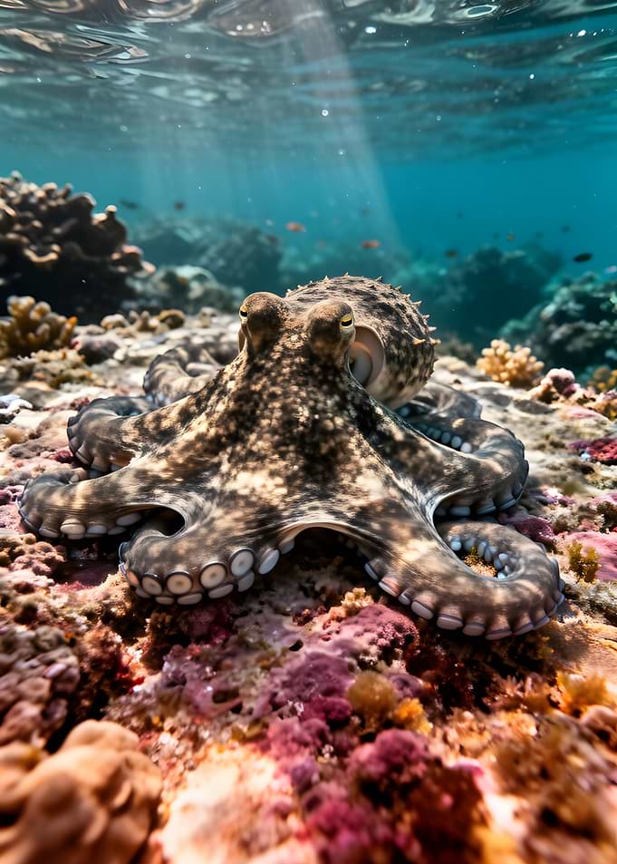 Octopus on a Coral Reef