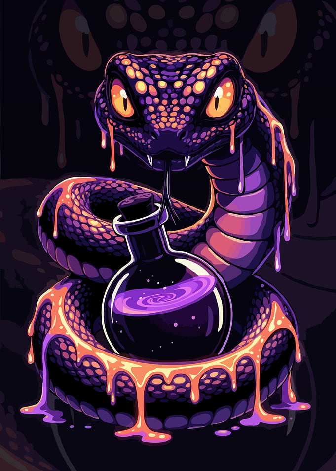 Mystical Snake with Potion
