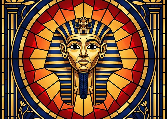 Pharaoh Stained Glass Art