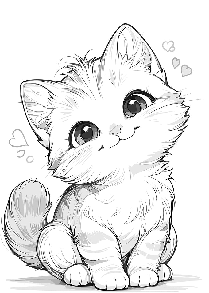 Cute Kitten with Big Eyes