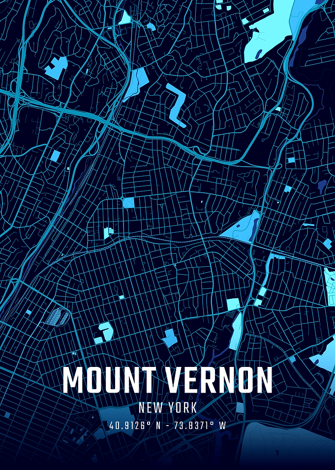 Mount Vernon New York Midnight City Map