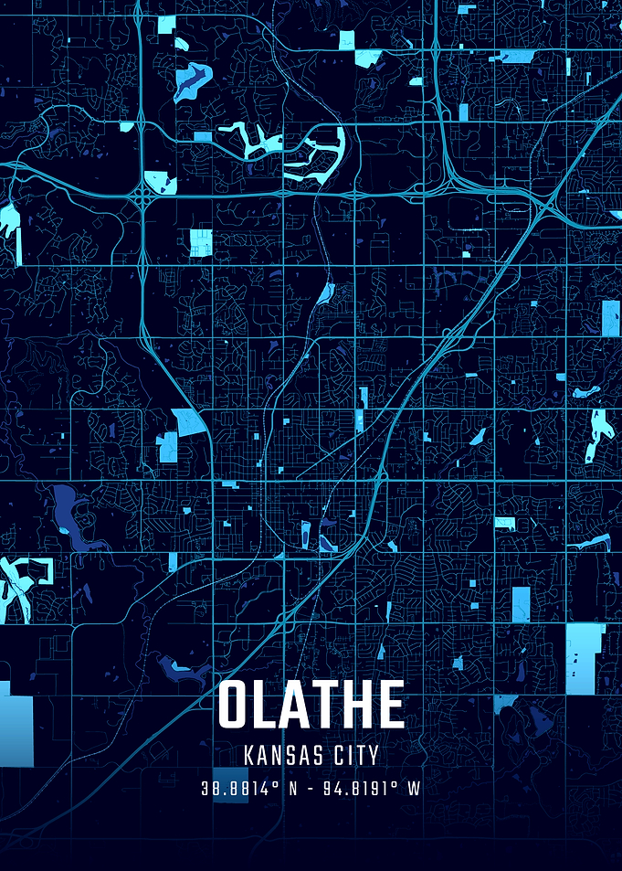 Olathe Kansas City Midnight Map