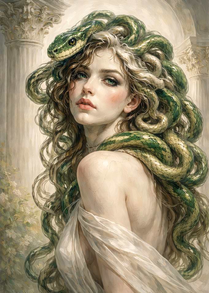 Medusa with Snakes in Hair