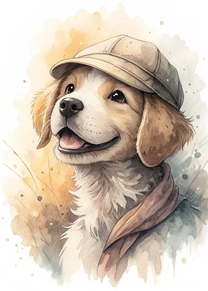 Cute Dog Wearing a Hat