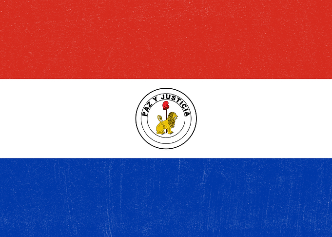 Paraguay Flag Reverse Distressed