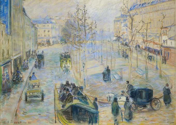 Parisian Street Scene in Pastel