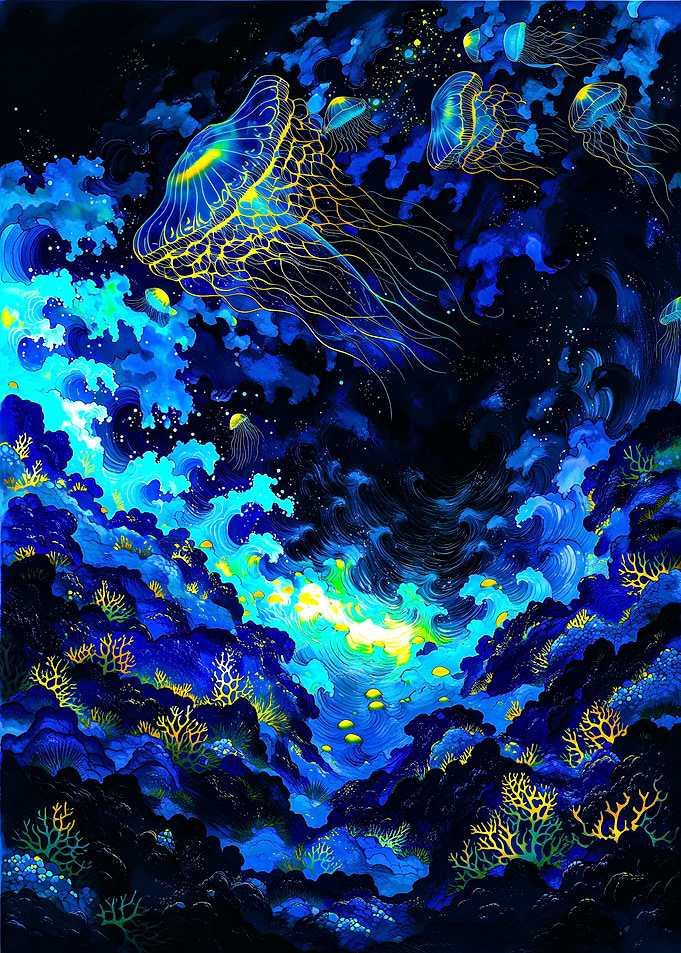 Jellyfish in Deep Sea