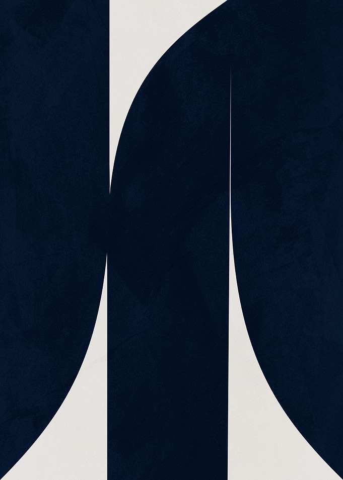 Abstract Dark Blue and Beige Shapes