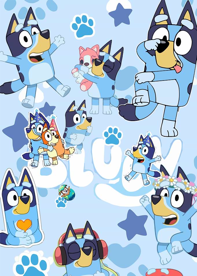 Bluey and Friends Cartoon Pattern