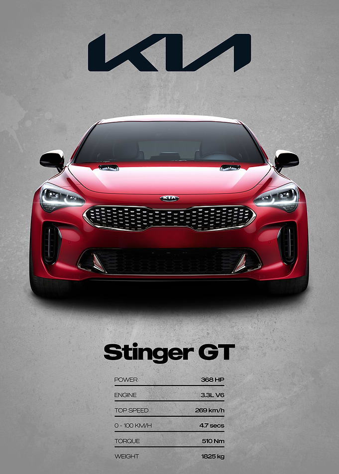 Kia Stinger GT Car Poster