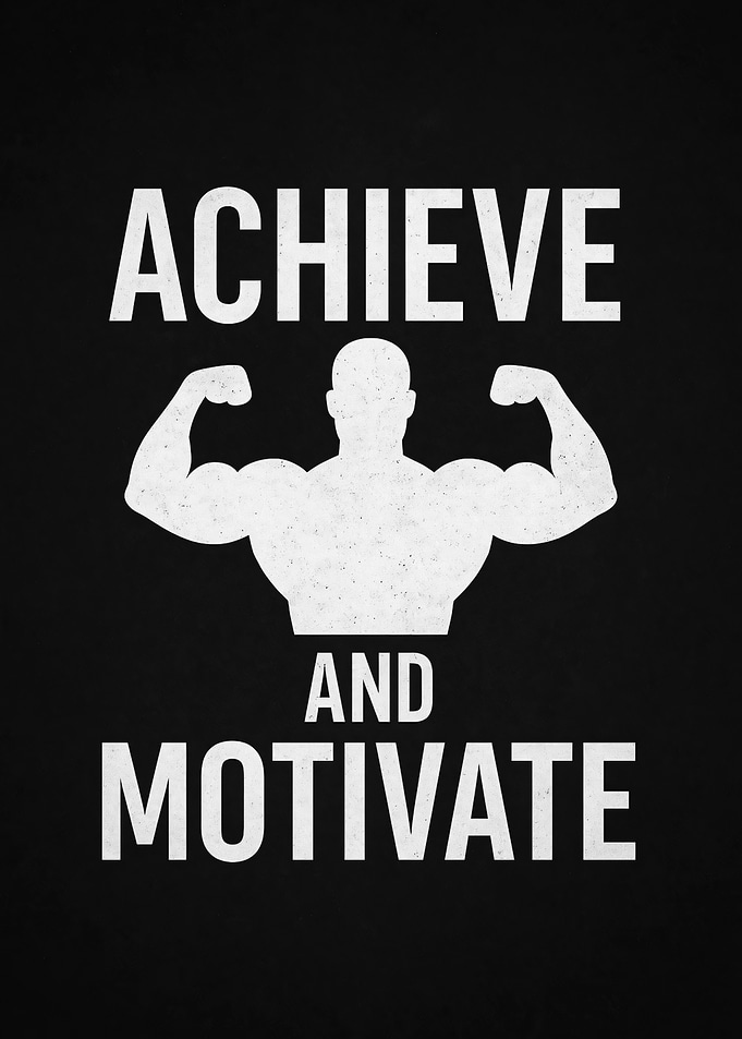 Achieve and Motivate Fitness Poster