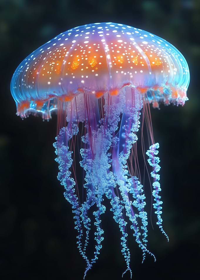 Vibrant Jellyfish with Tentacles