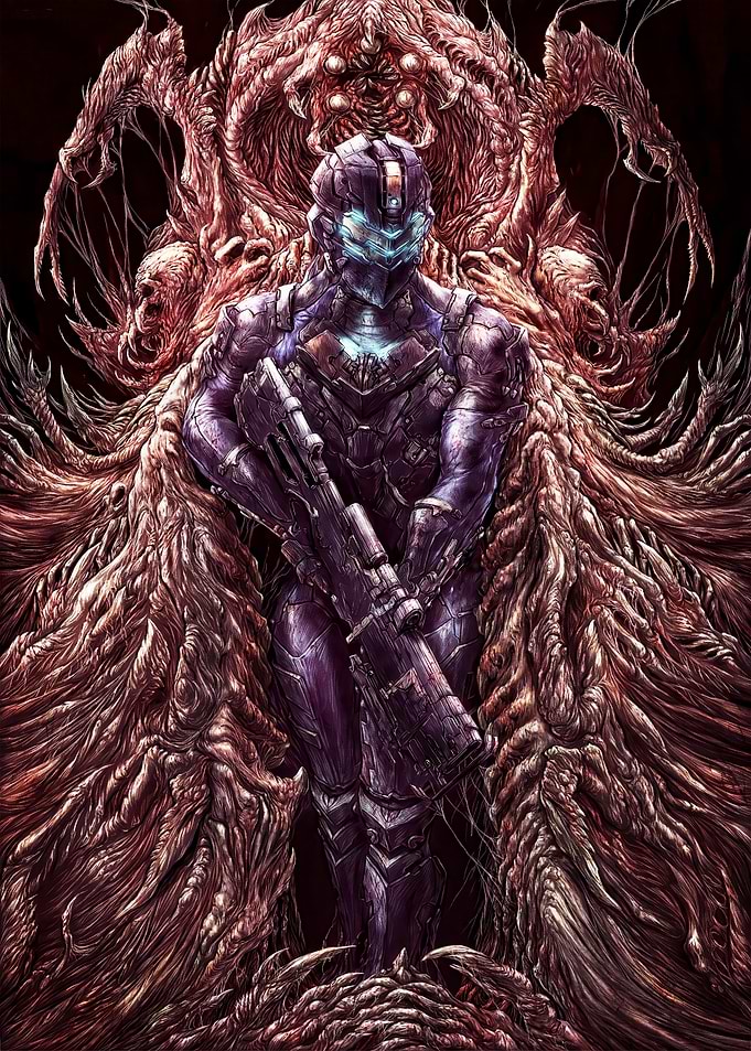 Isaac Clarke and Necromorphs
